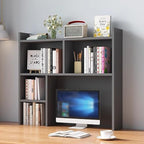 Desk Hutch Dorm,Wooden Desktop Bookshelf,Computer Desktop Storage Hutch,Multipurpose Desktop Hutch, Multi Units Organizer Bookshelf,Desktop Display Rack for Office,Dorm,Home(35.4*35.4*7.8inch, Gray) by Unknown