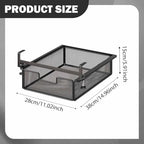 under Desk Drawer Basket Clamp on Container Saving Mesh Metal Desk Attachment File Holder Slide Out Organizer, Black S - Image 3