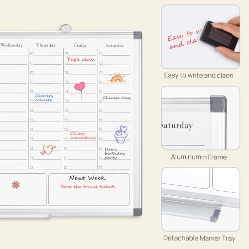 ONAVIA Weekly Calendar Whiteboard, Dry Erase Board for Wall 36 x 24 - Image 3