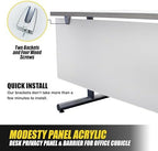 OBEX Table Mounted Modesty Panel Acrylic Desk Privacy Panel & Barrier for Office Cubicle, 12" x 36", Frosted - Image 4