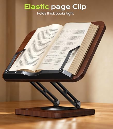 LOXP Book Stand with Storage, 360° Rotating Cookbook Stand, Ergonomic - Image 6