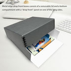 Lineco Drop Front Archival Storage Box, 14.75x18.75x3 in, Gray, 2 Pack - Image 5