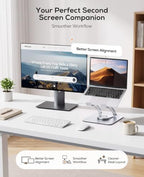 Nulaxy 360° Rotating Laptop Stand for Desk, Dual Foldable Design, Silver - Image 5