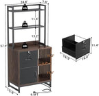 Homieasy Vertical Filing Cabinet with Bookshelf for Home Office, Walnut - Image 3
