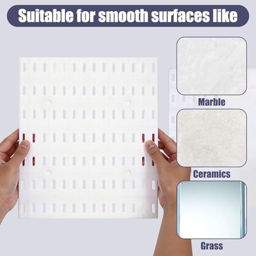 4 Pack White Plastic Pegboard Wall Shelf Organizer with Modular Storage - Image 6