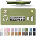 YSAGi Leather Desk Protector, Office Mat, Large Mouse Pad, Non-Slip PU Leather Blotter, Laptop Desk, Waterproof Writing Pad for Office and Home (Green, 31.5" x 15.8") by YSAGi