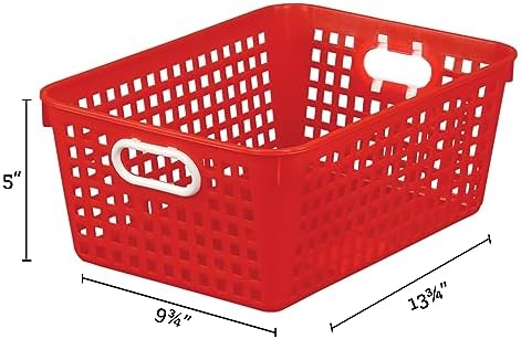 Really Good Stuff Large Plastic Book Baskets, 13.25" x 10" x 5.5", 4-Pack - Image 4