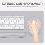 4 PCS Mouse Pad Desk Mat Protector, Keyboard Wrist Rest + Comfortable Mouse Pad with Wrist Rest +Coaster, Large Gaming Mousepad for Computer Laptop, 35.4"X 15.7" Deskpad for Office Home I Light Gray - Image 4