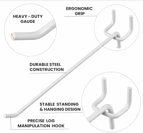 Pack of 200 Heavy Duty Pegboard Hooks – 6 Inches Metal Peg Board Shelving Hook – White Pegboard Display Hooks for Garage Storage & Retail Store Fixtures - Image 4