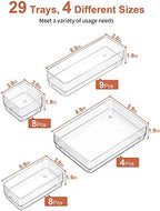SMARTAKE 29 PCS Drawer Organizer, 4-Size Desk Bathroom Drawer Organizer - Image 2