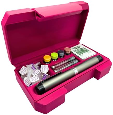 Peptide & Insulin Pen Storage Case - Rigid Organizer Holds 1 Pen + 4 Vials, Cartridges, Needles & Wipes - Upright Molded Slots for GLP-1 & TRT, Fridge & Travel Safe, Made in the USA (Case Only) by Handmade