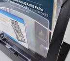 Acrylic Brochure Holder 3 Tier Countertop Display – Clear Literature Rack for A4 & Letter Size Flyers, Pamphlets, Magazines, Menus – Desktop Brochure Organizer for Office Retail Trade Show (Silver) - Image 3