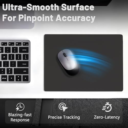 Glass Gaming Mouse Pad, Hard Mousepad for Gaming, 15.7” x 11.8” Ultra-Smooth Micro-Etched Surface Mousepad, Improved Precision & Speed, Anti-Slip Base, Black - Image 4