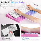 Ospelelf Keyboard Wrist Rest, Ergonomic Memory Foam Wrist Support for Typing & Gaming, Tilted Keyboard Pad, Aesthetic Desk Accessories for Office, Relief for Carpal Tunnel & Wrist Pain, Purple Blue - Image 2