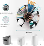 MeCids 360 Rotating Storage Organizer Desk Organizers Pen Holder– 12” Lazy Susan Style Caddy with Removable Bins, for Home Office Supplies, Art Supplies, Make-up & Kitchen Use, with Card & Gift Box - Image 4