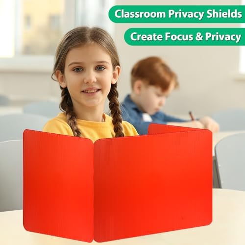 24 Pcs Colorful Desk Dividers for Students, Waterproof Durable Plastic Testing Dividers Privacy Folders for classroom, Easy to Clean, Desk Privacy Panel Classroom Shield Folder Boards Teacher Supplies - Image 5