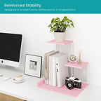 ELITEROO Desktop Shelf, Aesthetic Desk Organizer Table Top Mini Bookshelf, 3 Tier Wooden Desk Supplies Organizers and Storage Stand Cubicle Accessories for Women Office, Pink - Image 5
