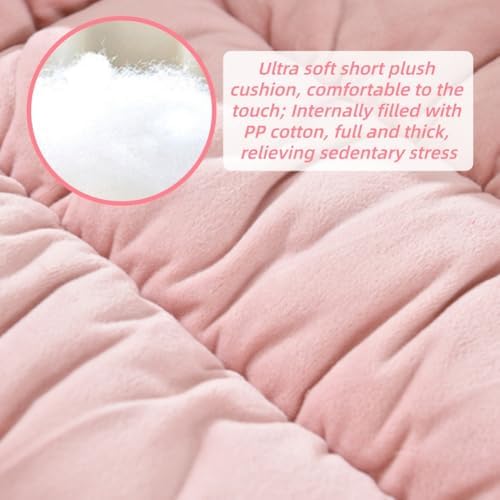 Desk Chair Cushion with High Back Support Office Chair Pad with Non-Slip Bottom Soft Cute Pink Seat Cushion for Office Car Gamer Home Kitchen - Image 3