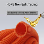 Flexible Polyethylene HDPE Non-Split Corrugated Wire Loom Tubing (Black, 1" Dia. x 100 ft) - Image 5