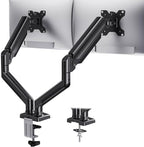 HUANUO Dual Monitor Mount for 2 Monitors up to 32 inches, Each Arm Holds Max 22lbs, Dual Monitor Stand with Advanced System, Height-Adjustable/Tilt/Swivel/Rotate, VESA Standard 75mm or 100mm by HUANUO