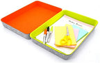 Welaxy 2-piece Office desk drawer organizer tray letter-size documents A4 paper book file Folder Holder storage bins (Orange + Green) - Image 2