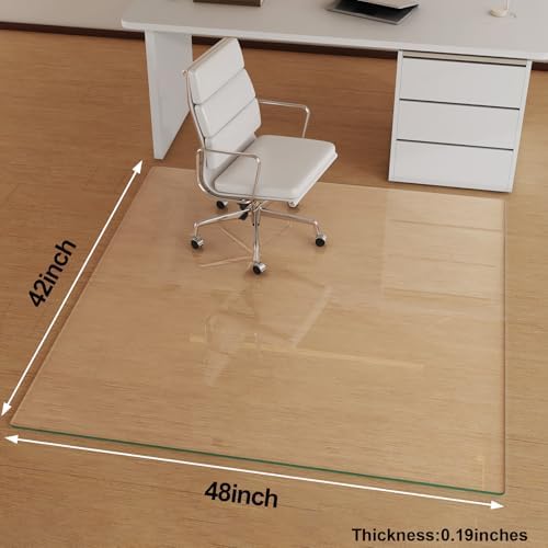 [Tempered Glass] 42" x 48" Glass Office Chair Mat for Carpet - Image 2