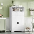 Iwell Bathroom Storage Cabinet with 2 Drawers, Small Kitchen Pantry Cabinet - Image 4