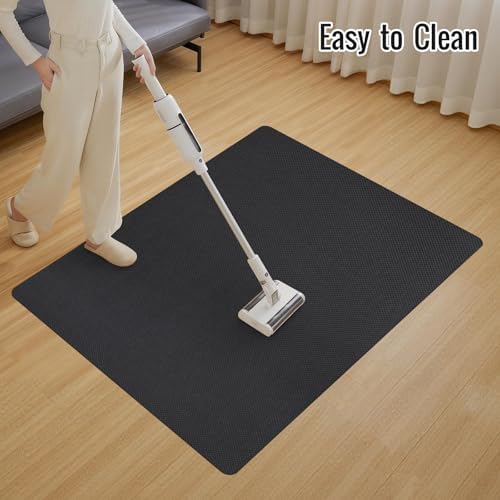 Office Chair Mat for Hard Floors,48"x55" Anti-Slip Waterproof Hardwood Floor Chair Mat,Heavy Duty Floor Protector Rolling Chairs for Home Office(Black) - Image 4