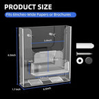 5 Pack 6 X 9 Inch Acrylic Brochure Holder Wall Mount, Pamphlet Holder Wall Mount, Clear Plastic Brochure Display Stand, Literature Flyer Holder Rack For Pamphlets, Mail , Magazines, Booklets Hold - Image 2
