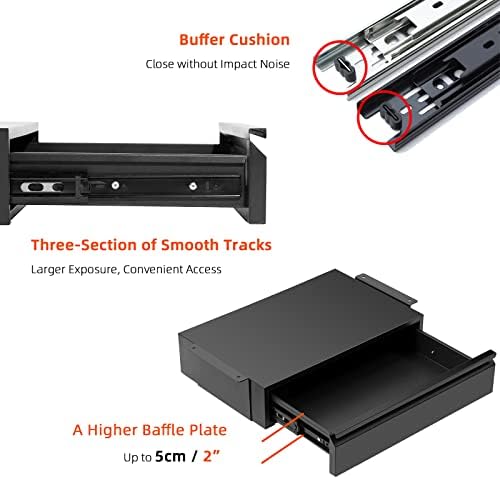 Under Desk Drawer 18”, Under Cabinet Counter Mount Pencil Drawer - Image 4