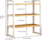 Office Desk Shelf Organizer, Wood Desktop Bookshelf Supplies Storage Rack, Shelf for Top of Desk and Dresser and Cubicle Decor Aesthetic Bookshelf (White White-three Tier, 15.75 Lx7.87 Wx22.05 H) - Image 2