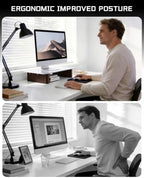 Aluminum Monitor Stand Riser with Wooden Legs, 15.75" Wide - Image 5