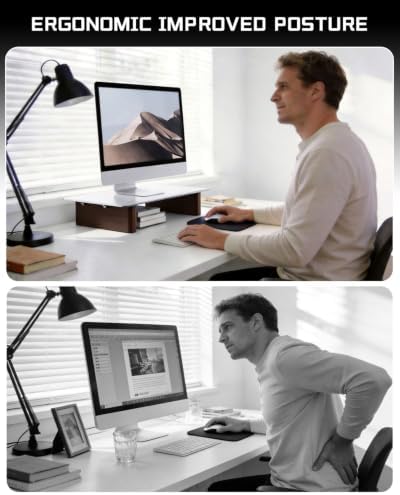 Aluminum Monitor Stand Riser with Wooden Legs, 15.75" Wide - Image 5