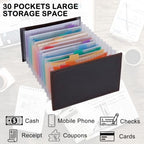 Genuine Leather A6 Receipt Organizer，Stand Receipt Organizer Folder, 13 Pockets Small Accordion File Organizer - Image 3