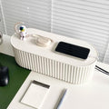 White Cable Management Box with Lid, Large, Plastic by NINEWEEN