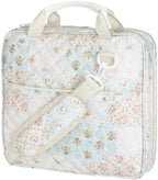 Zipper Binder Folder Keeper with Strap 2", 3 Ring, White, Flower by Heentan