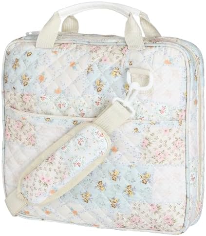 Zipper Binder Folder Keeper with Strap 2", 3 Ring, White, Flower by Heentan