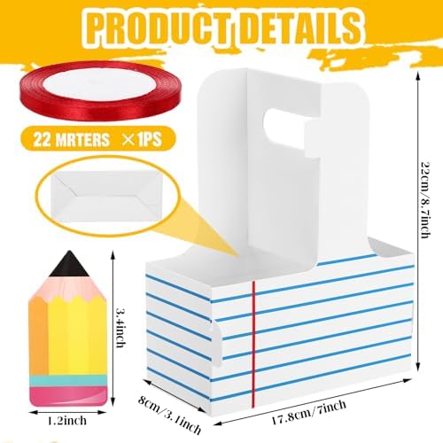 Qinyoung Back to School Teacher Gift Set, Plastic Cups, 24 Sets, Line - Image 3
