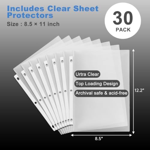 DocSafe File Organizer Zipper Binder with 30 Sheet Protector,Fireproof Accordion 12-Tab Expanding File Folder with Multiple Pockets,Home School Office Safe Storage for Documents,1.5-Inch O-Ring,Black - Image 6