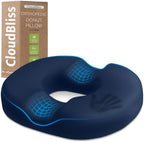 CloudBliss Donut Pillow Stadium Seat Cushion for Tailbone Pain Relief and Hemorrhoids, Memory Foam Seat Chair Cushion, Portable Seat Cushions for Bleachers, Car, Home & Office by CloudBliss