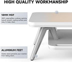Fenge Dual Monitor Stand Riser, Wooden Desk Shelf with 2-Tier Storage - Image 5