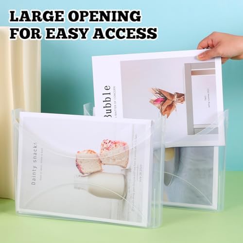 6 Pack Scrapbook Paper Storage with Handle Clear Vinyl Sheets Storage Bins Organizer Plastic Scrapbook Paper Holder for 12x12 Inch Craft Papers Book Cardstock Files Magazines Documents - Image 5