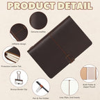 Traveling Refillable Leather Journal Notebook, Coffee Color, A5 Size - Image 3