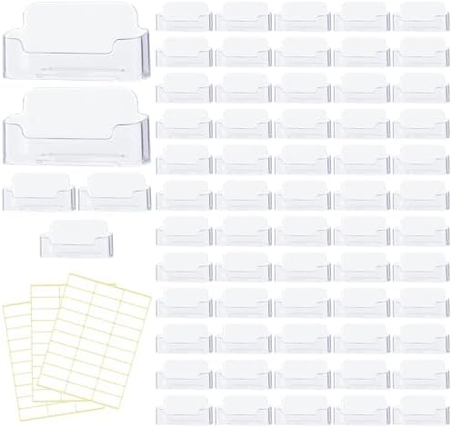 65 Pcs Business Card Holder Transparent Acrylic Postcard Display Holder Desktop Style Card Stand for Home Office Desk Table by UCEHIPAW