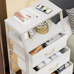 Furnulem Tall Nightstand with 4 Fabric Drawers, Small Dresser for Bedroom - Image 5