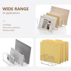 SANRUI Clear Acrylic Mail Sorter Desk Bill Organizer Holder, 5 Compartments - Image 5