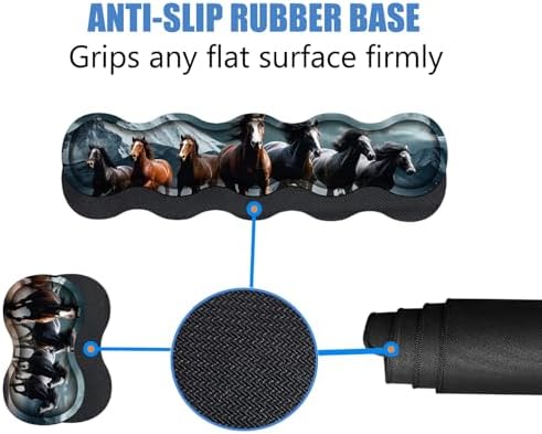 4 in 1 Ergonomic Memory Foam Mouse Pad Wrist Rest Set, Large XXL Gaming Desk Pad + Keyboard Wrist Rest + Mouse Wrist Cushion + Coaster for Home Office Study Gaming, Running Horses - Image 4