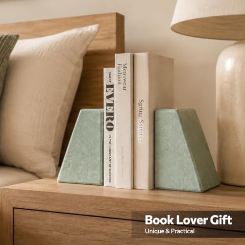 Marble Bookends for Heavy Books, 11LB Decorative Bookends for Shelves - Image 6
