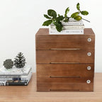 Wooden Desk Organizer with Lockable Drawers, 4-Tier Countertop Storage Cabinet File Cabinet Jewelry Organizer Home Office Supplies Organization Unit (Walnut-4 Lock) - Image 2