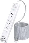 25ft Extra Long Power Strip Surge Protector, 6 Outlets and 4 USB Ports by Addtam